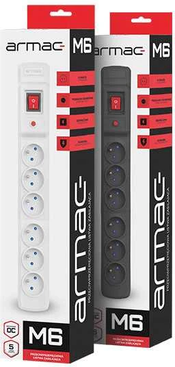 ARMAC M6/25/CZ Armac Surge Protection MULTI M6 (6 lizdai) 2,5m juodas