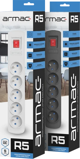 ARMAC R5/CZ/50 Armac Surge Protection R5 (5 lizdai) 10A 5,0M juodas