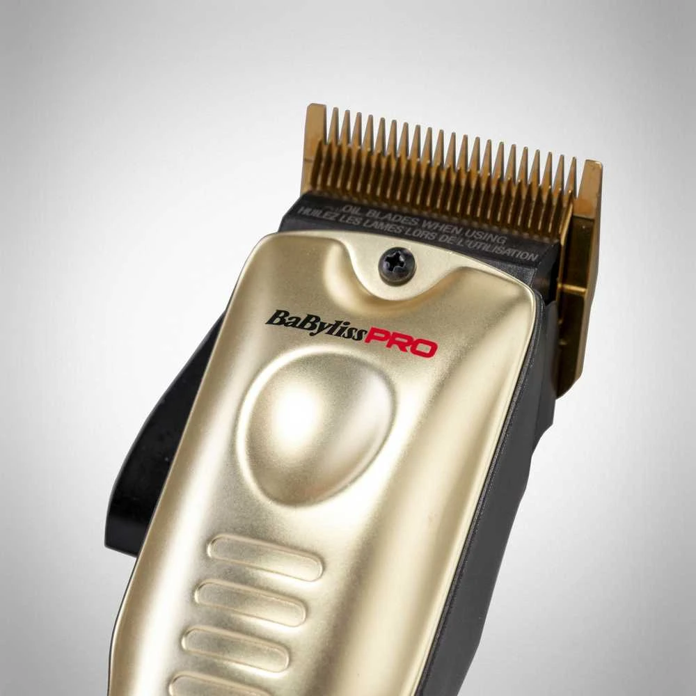 Plaukų ir barzdos kirpimo mašinėlė BaByliss PRO 4 Artists Lo-ProFX Clipper Gold FX825GE, aukso spalvos
