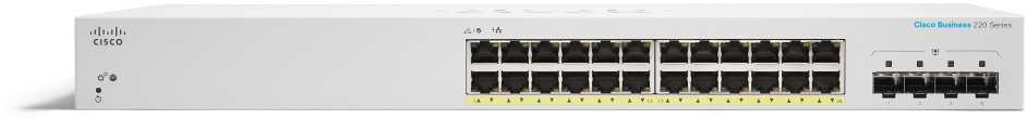 Šakotuvas Cisco CBS220 SMART 24-PORT GE POE - 4X10G SFP+