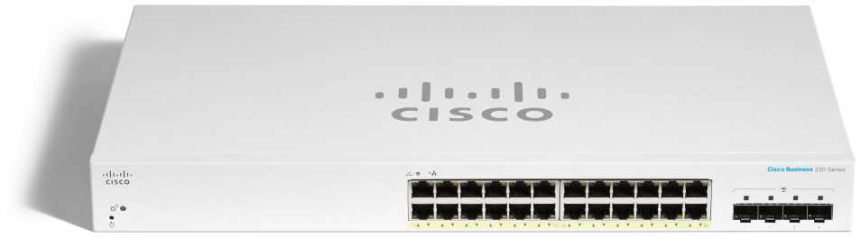 Šakotuvas Cisco CBS220 SMART 24-PORT GE POE - 4X10G SFP+