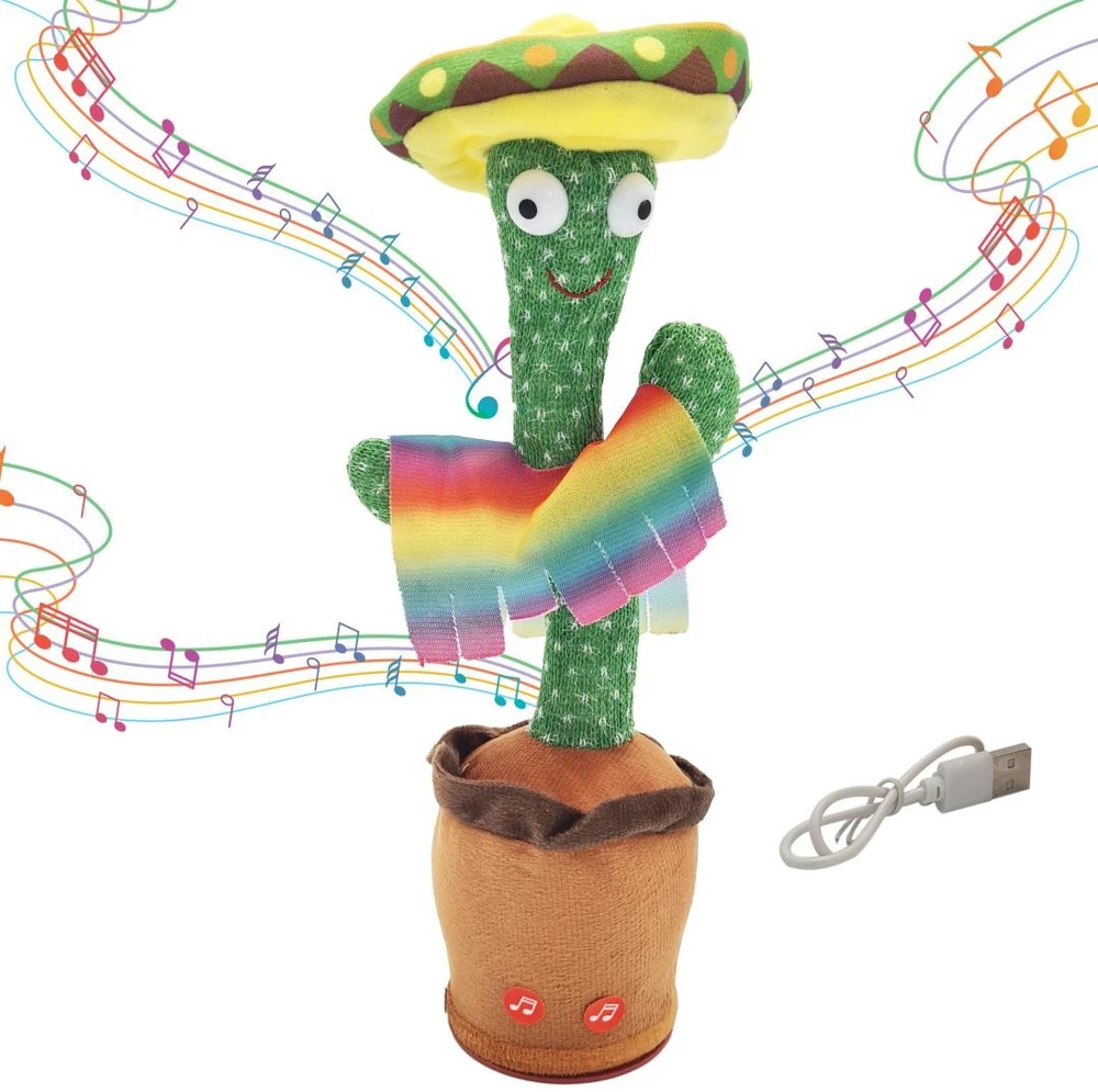 Extralink Toys | Žaislas kaktusas su Sombrero šokiais | Dainuojantis vaikiškas LED USB