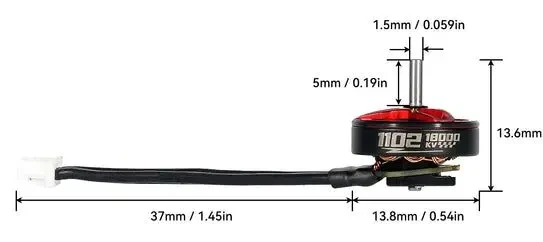 BETAFPV 1102-18000KV BRUSHLESS MOTORS (4PCS)--45MM aprašymas - Prekės nuotrauka