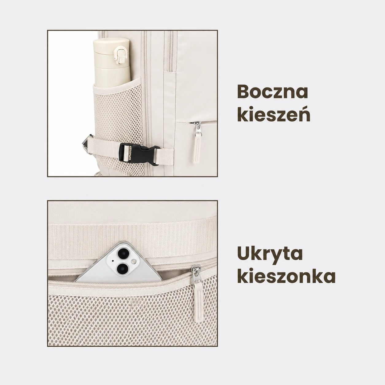 Extralink Juodas Forest KM03 rusvai gelsvas, cabin hand luggage travel backpack, 40x20x30 cm + 2x toiletry bags aprašymas - Prekės nuotrauka