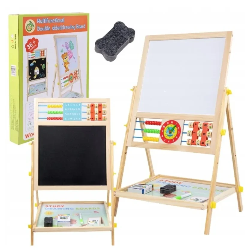 „Extralink Toys“ | Dvipusė lenta vaikams | Kreida, magnetinė, sausai valoma, Abacus, Laikrodis aprašymas - Prekės nuotrauka „Extralink Toys“ | Dvipusė lenta vaikams | Kreida, magnetinė, sausai valoma, Abacus, Laikrodis aprašymas - Prekės nuotrauka
