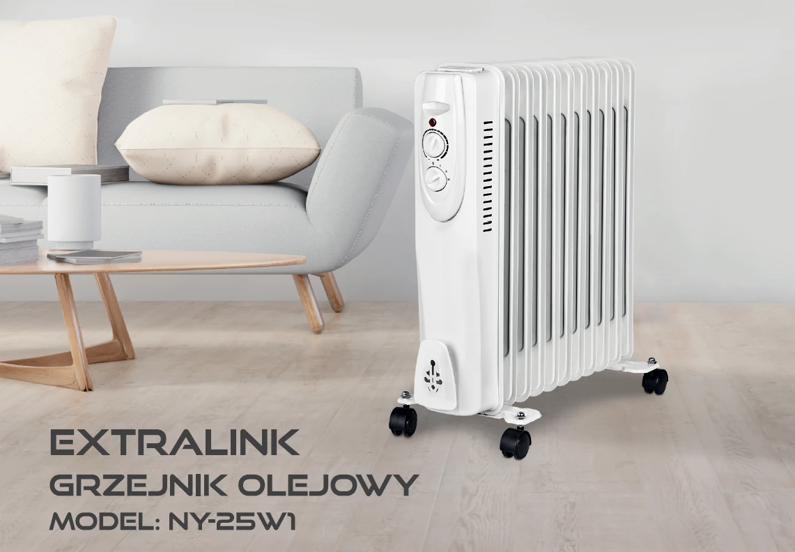 Extralink NY-25W1 | Elektrinis alyvos radiatorius | 2500 W, 11 briaunų aprašymas - Prekės nuotrauka