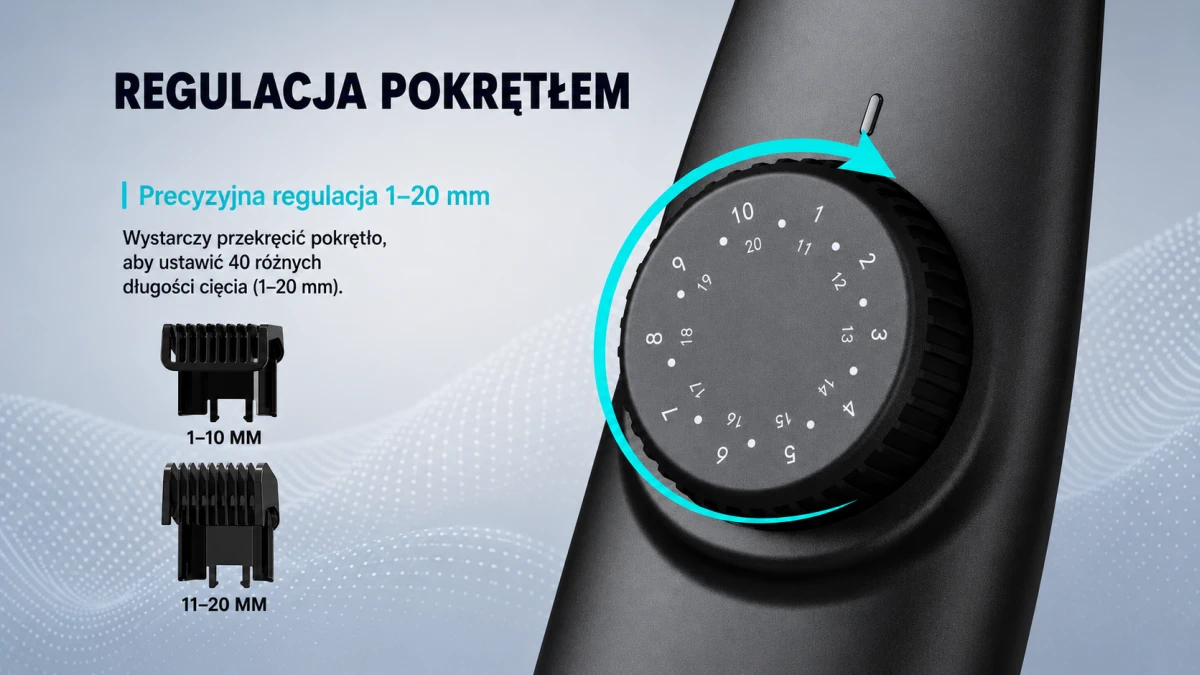 Extralink, Beard and hair clipper with container, Range 1–20 mm, USB-C, IPX6, 800 mAh aprašymas - Prekės nuotrauka