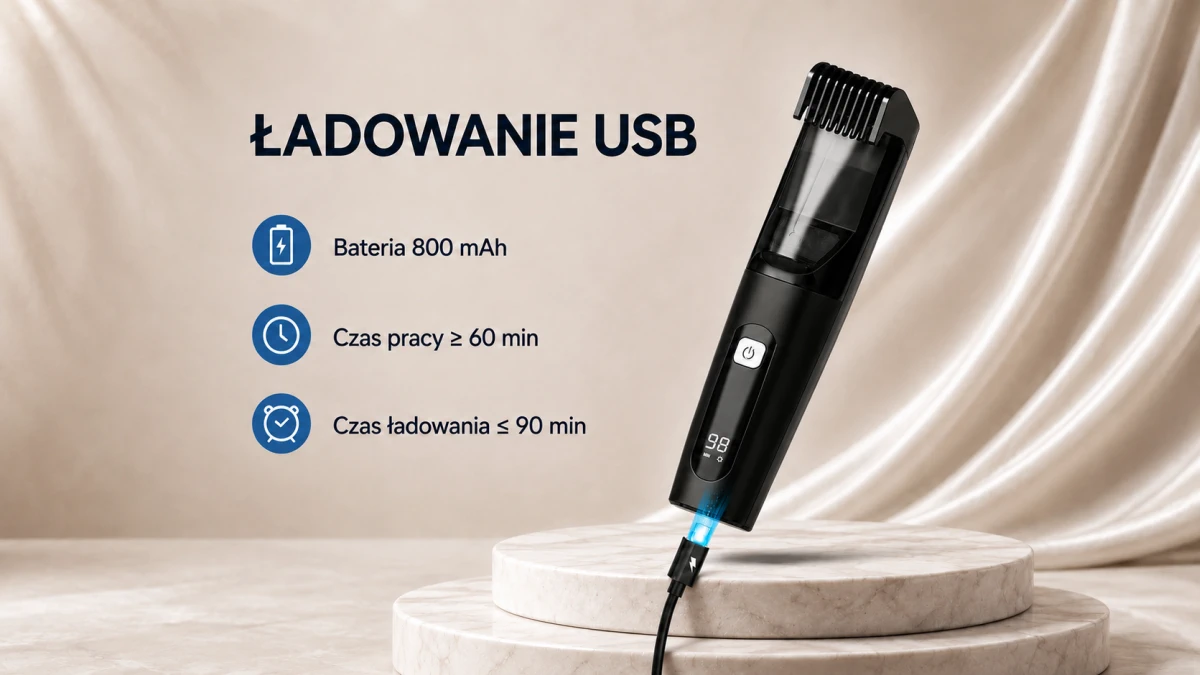 Extralink, Beard and hair clipper with container, Range 1–20 mm, USB-C, IPX6, 800 mAh aprašymas - Prekės nuotrauka