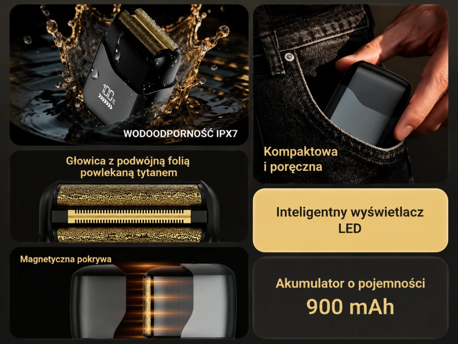 Extralink, beard and head shaver, Shaver IPX7 900mAh aprašymas - Prekės nuotrauka
