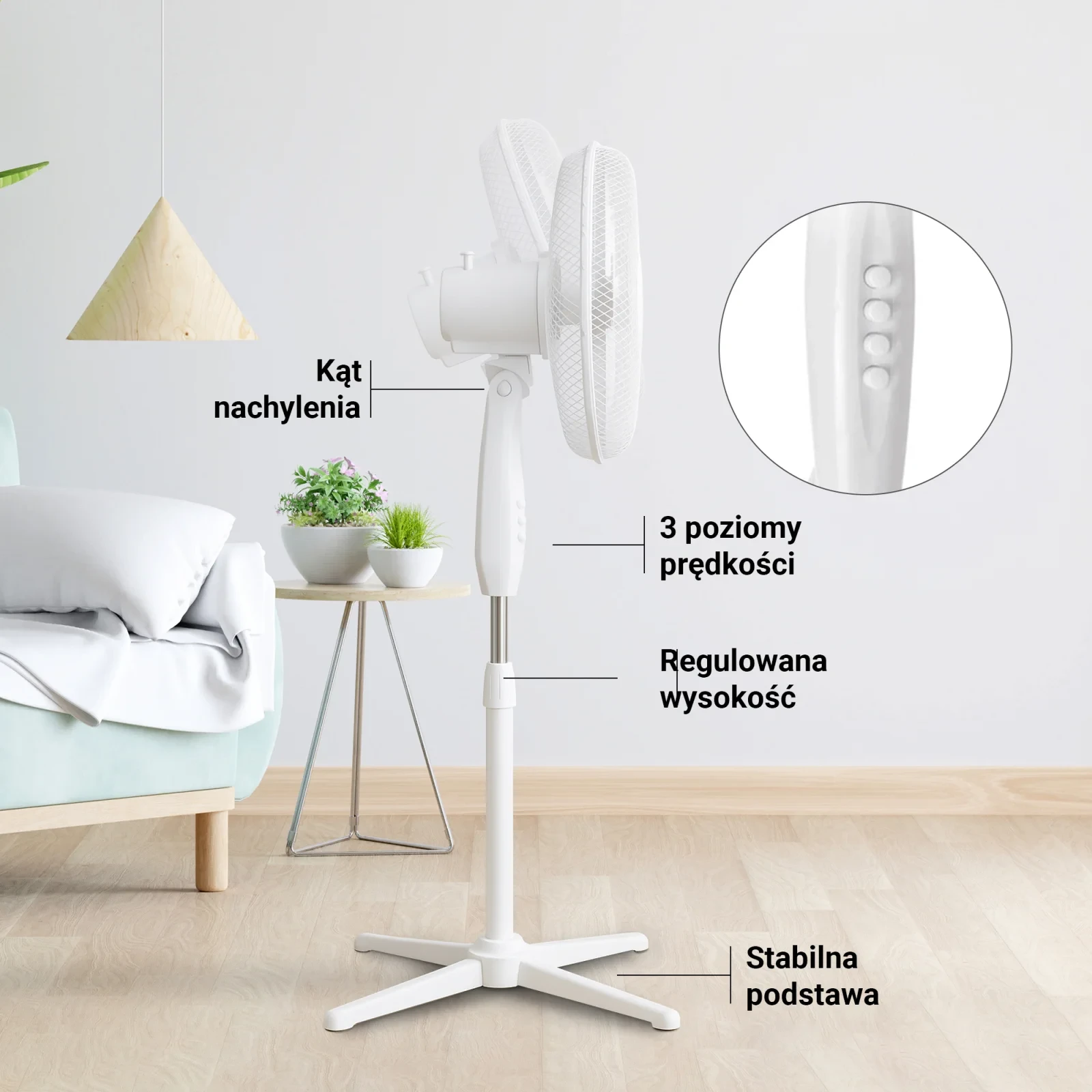 Ventiliatorius Extralink Breeze ESF-40D-WH balta aprašymas - Prekės nuotrauka