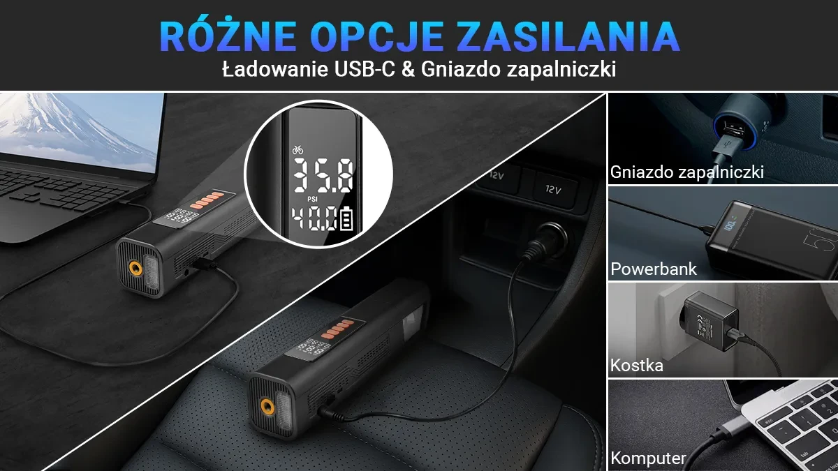 Dulkių siurblys Extralink Car Vacuum Cleaner with 2-in-1 Compressor 12V USB aprašymas - Prekės nuotrauka
