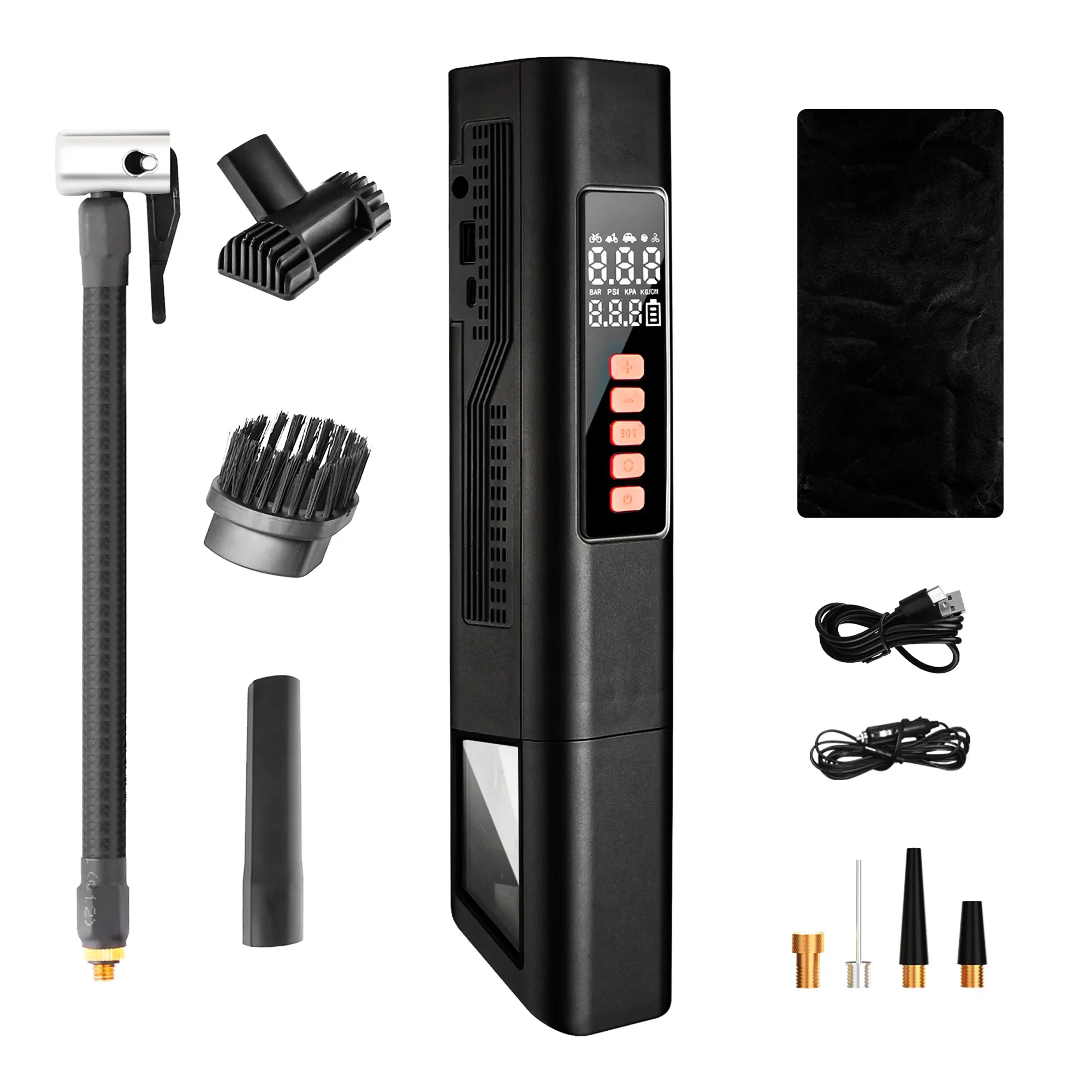Dulkių siurblys Extralink Car Vacuum Cleaner with 2-in-1 Compressor 12V USB aprašymas - Prekės nuotrauka