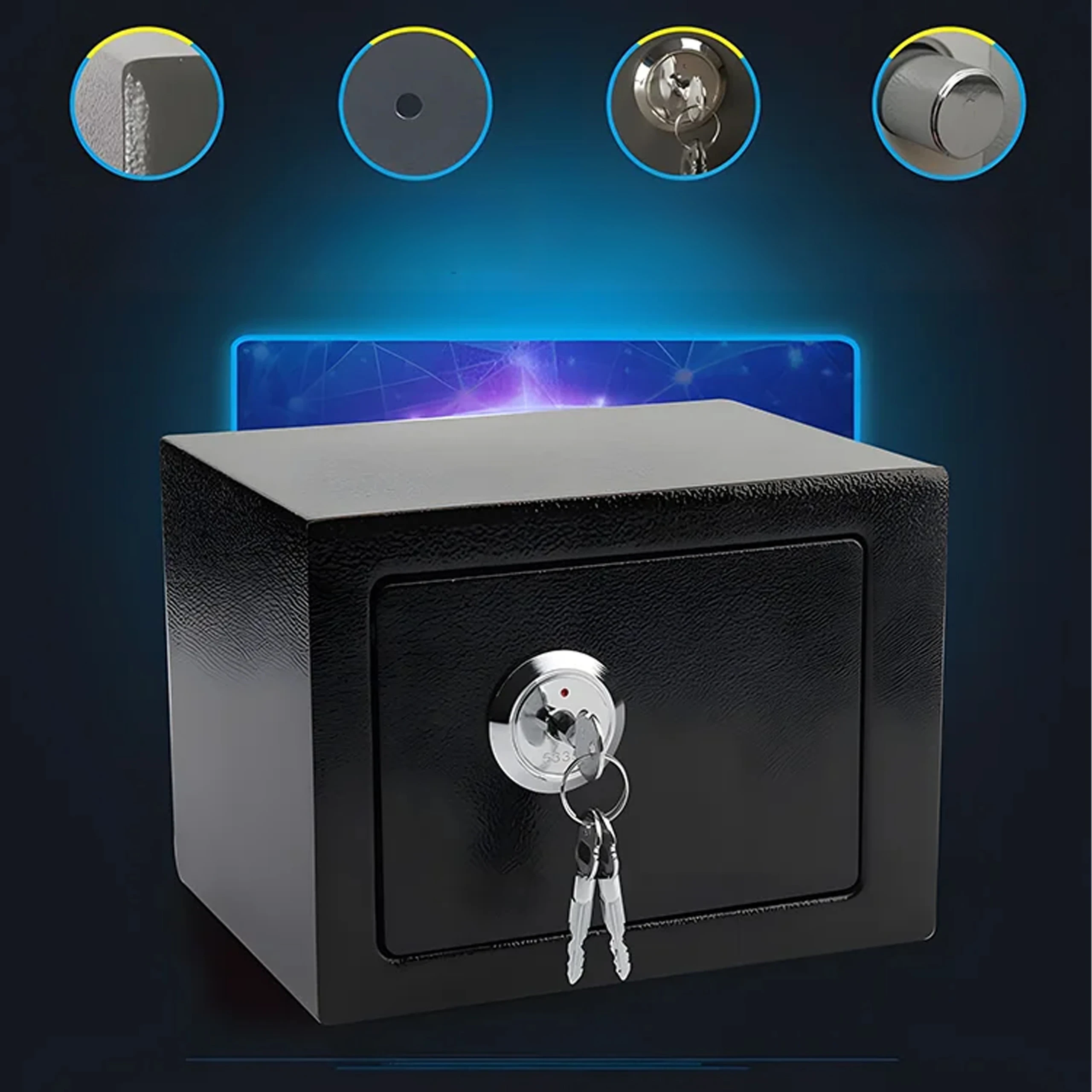 Extralink Home Seifas, Office Security Box, Key Lock, Security Cash Box, Juodas, S-404 aprašymas - Prekės nuotrauka