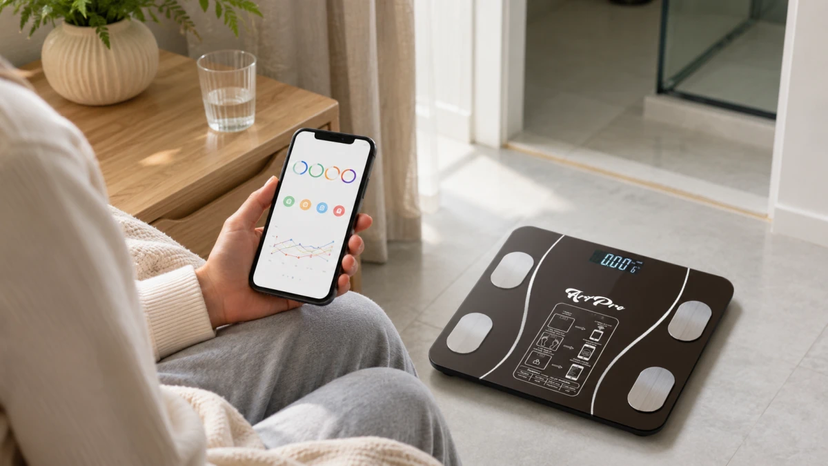 Svarstyklės Extralink Home, Smart bathroom scale, Bluetooth aprašymas - Prekės nuotrauka