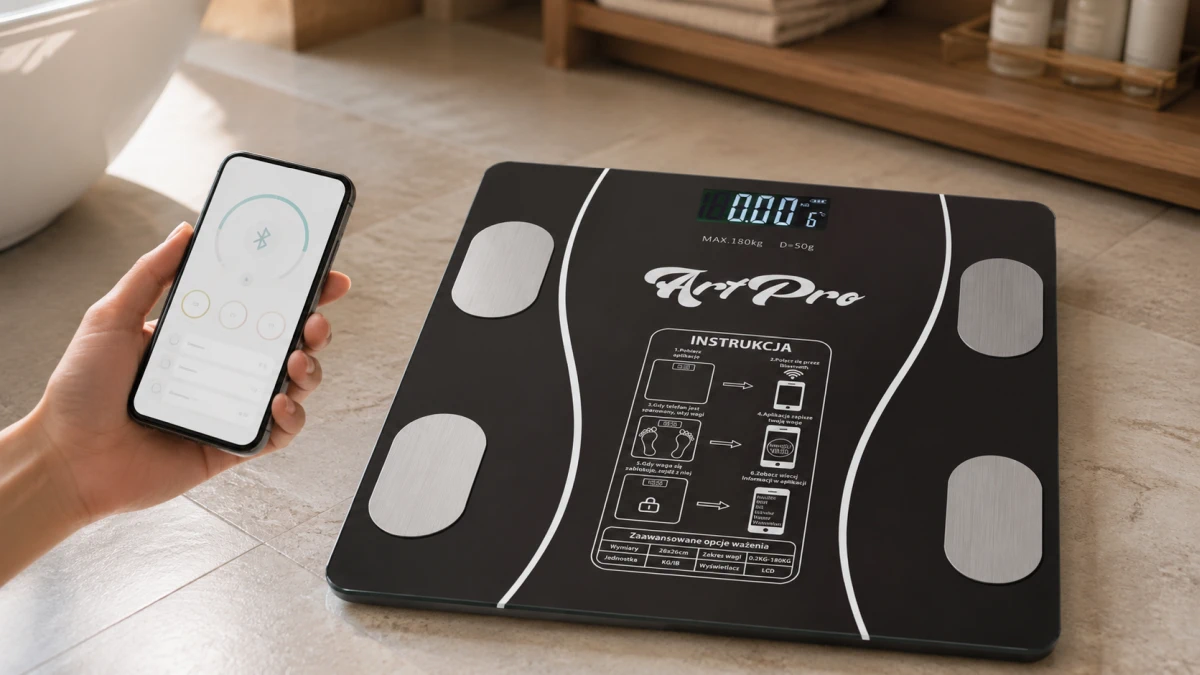 Svarstyklės Extralink Home, Smart bathroom scale, Bluetooth aprašymas - Prekės nuotrauka