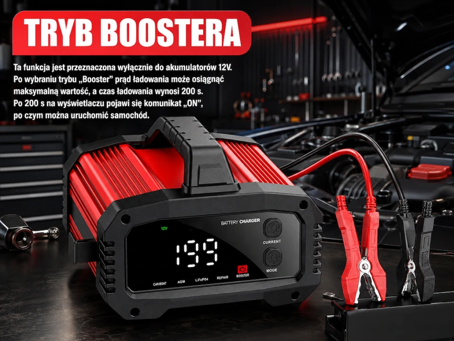 Extralink, Intelligent car charger with AGM repair mode, 12V, 24V, 25A aprašymas - Prekės nuotrauka