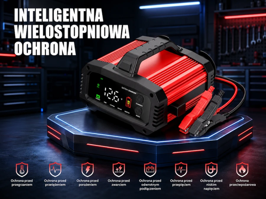 Extralink, Intelligent car charger with AGM repair mode, 12V, 24V, 25A aprašymas - Prekės nuotrauka