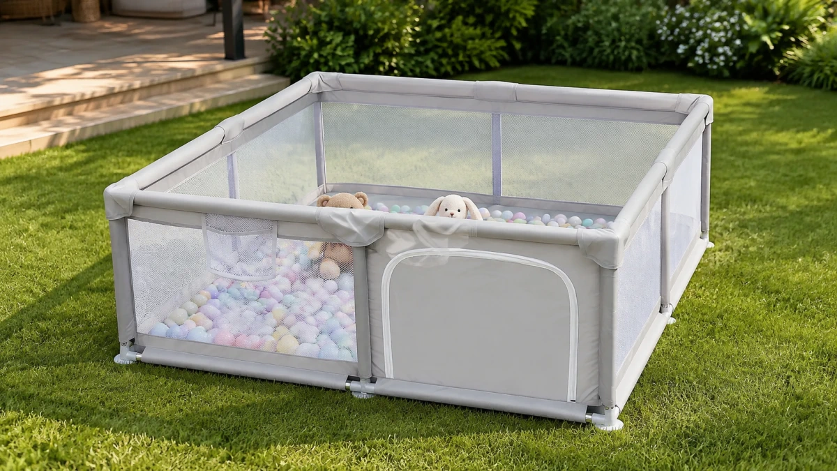 Extralink Kids | Vaikų žaidimų aikštelė | žaidimų aikštelė 127x127x68cm + 30 kamuoliukų aprašymas - Prekės nuotrauka