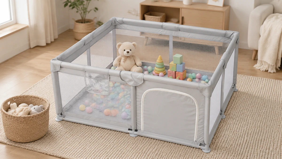 Extralink Kids | Vaikų žaidimų aikštelė | žaidimų aikštelė 127x127x68cm + 30 kamuoliukų aprašymas - Prekės nuotrauka
