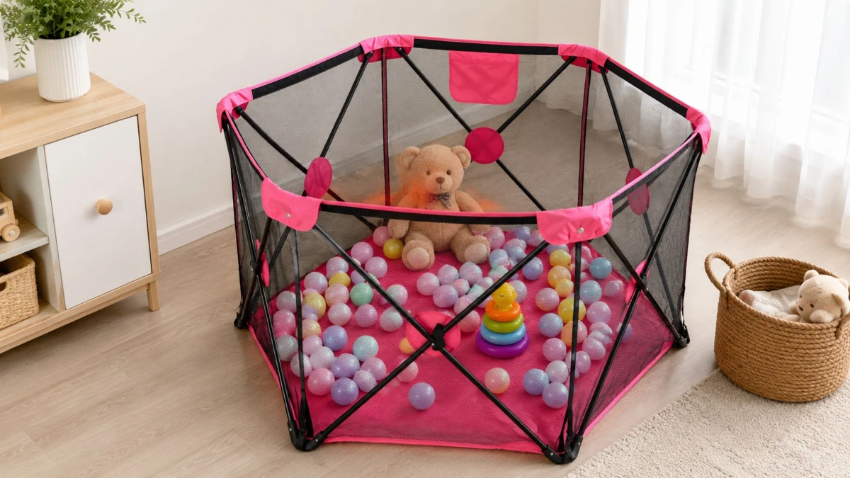 Extralink Kids, sulankstomas žaidimų aptvaras, sausas kamuoliukų baseinas vaikams 120x68cm didelis k-462 aprašymas - Prekės nuotrauka