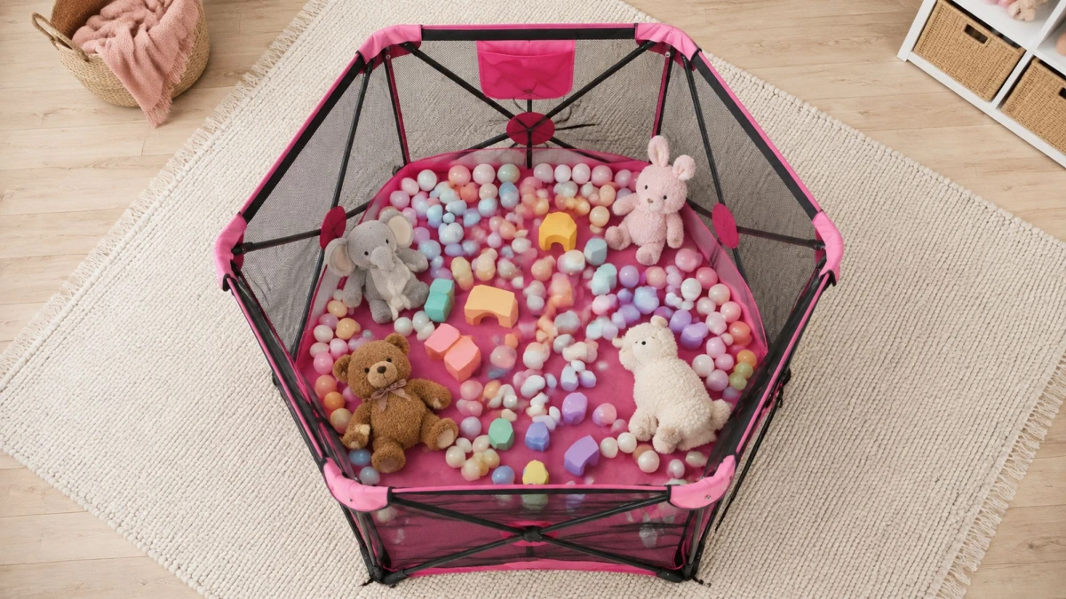 Extralink Kids, sulankstomas žaidimų aptvaras, sausas kamuoliukų baseinas vaikams 120x68cm didelis k-462 aprašymas - Prekės nuotrauka