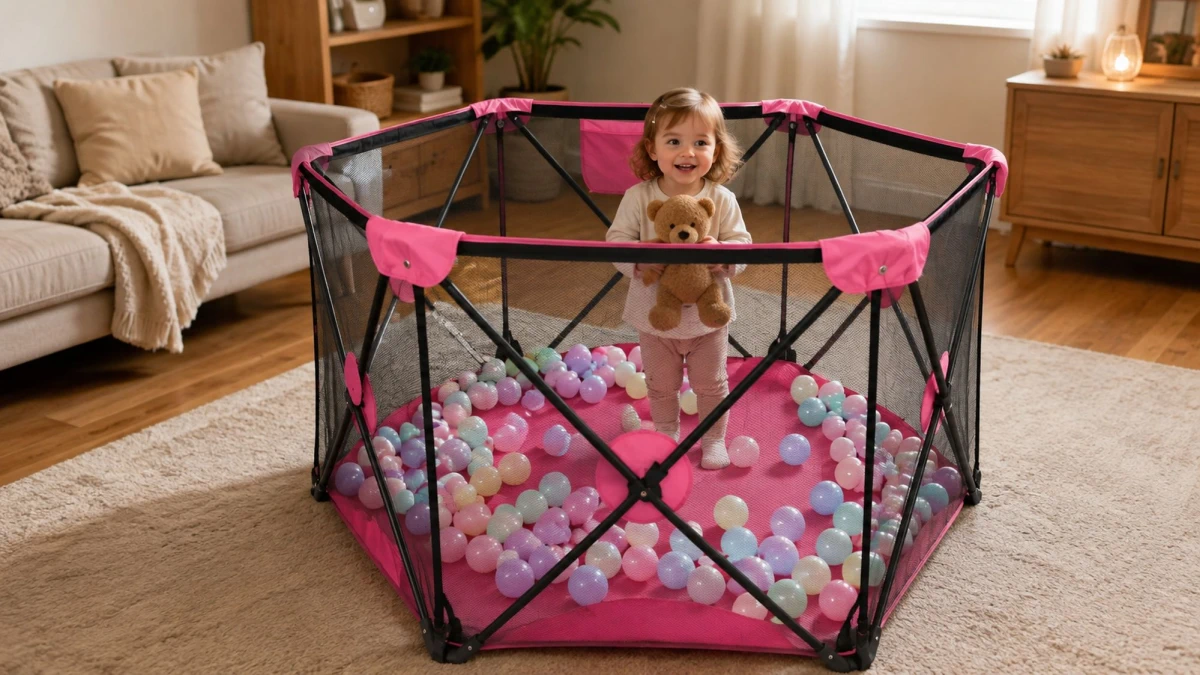 Extralink Kids, sulankstomas žaidimų aptvaras, sausas kamuoliukų baseinas vaikams 120x68cm didelis k-462 aprašymas - Prekės nuotrauka