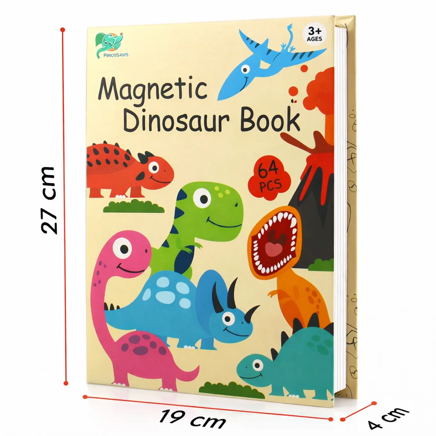 Extralink Kids, magnetinės dėlionės vaikams, magnetinė dėlionių knyga, dėlionė 64 vnt. Dinozaurai aprašymas - Prekės nuotrauka