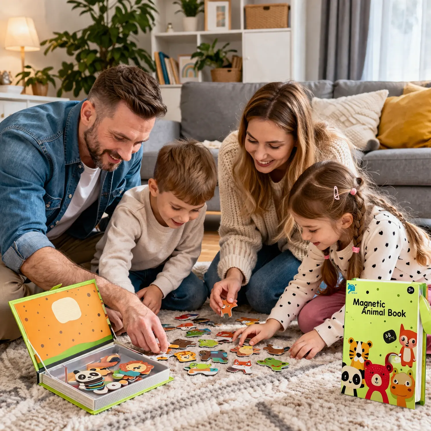 Extralink Kids, magnetinės dėlionės vaikams, knyga, dėlionė, 68 vnt. Gyvūnai aprašymas - Prekės nuotrauka