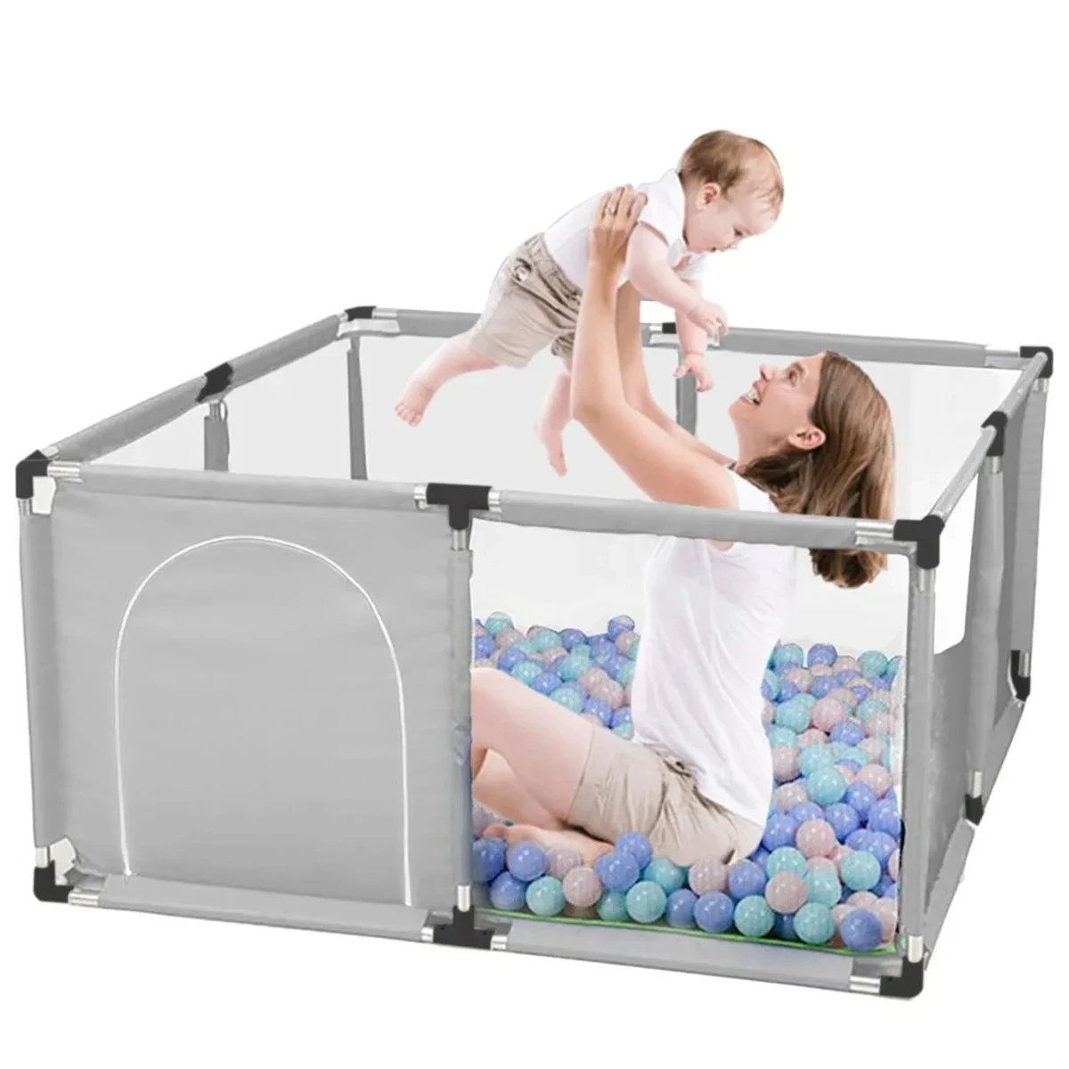 Extralink Kids Playpen, Dry Pool Playground for Children, Foldable 126x126cm Ball Pit k-458 aprašymas - Prekės nuotrauka