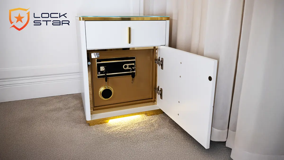 Extralink Lock Star Electronic Bedside Seifas with Wireless Charging aprašymas - Prekės nuotrauka
