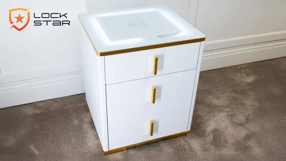 Extralink Lock Star Electronic Bedside Seifas with Wireless Charging aprašymas - Prekės nuotrauka