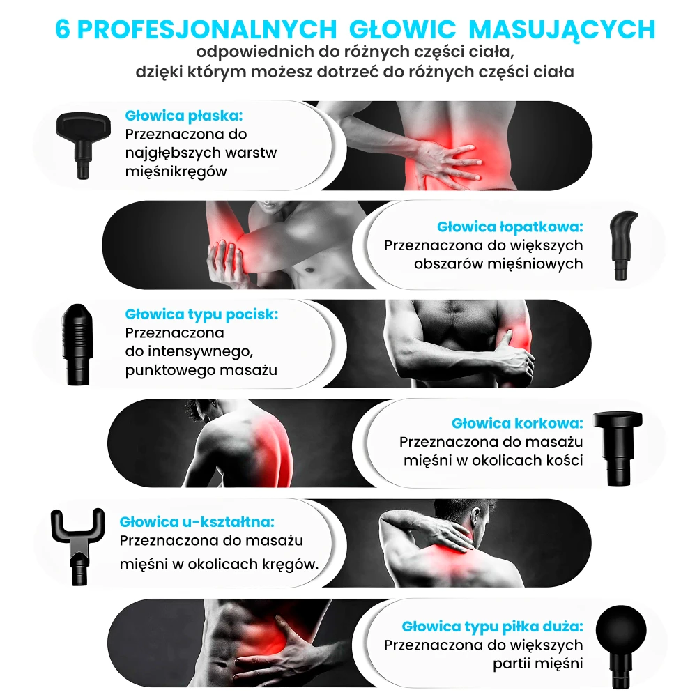 Extralink Massage Gun Lite juoda aprašymas - Prekės nuotrauka