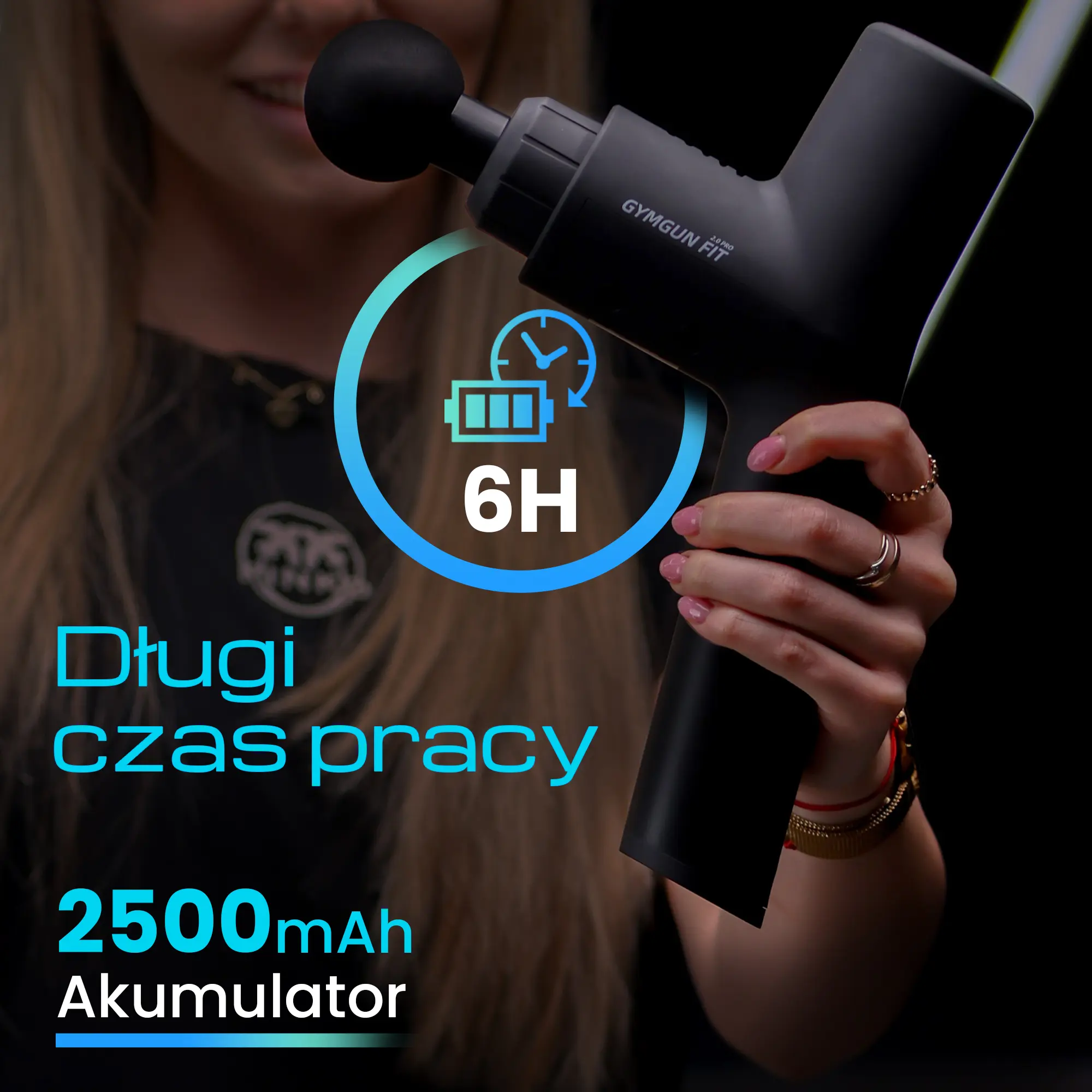 Extralink Massage Gymgun Fit 2.0 Pro | Masažo pistoletas | 7 galvos, 6 režimai aprašymas - Prekės nuotrauka