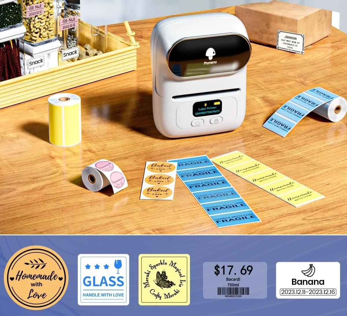 Extralink Mini Spausdintuvas Labeler | Mini drukara etikečių | Balta aprašymas - Prekės nuotrauka