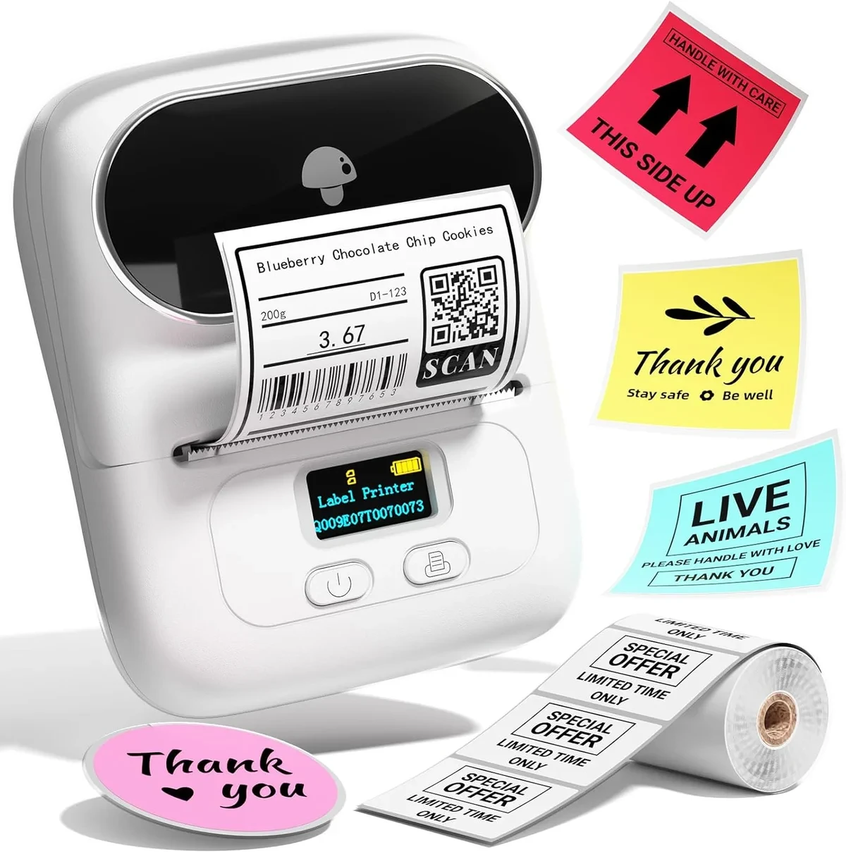 Extralink Mini Spausdintuvas Labeler | Mini drukara etikečių | Balta aprašymas - Prekės nuotrauka
