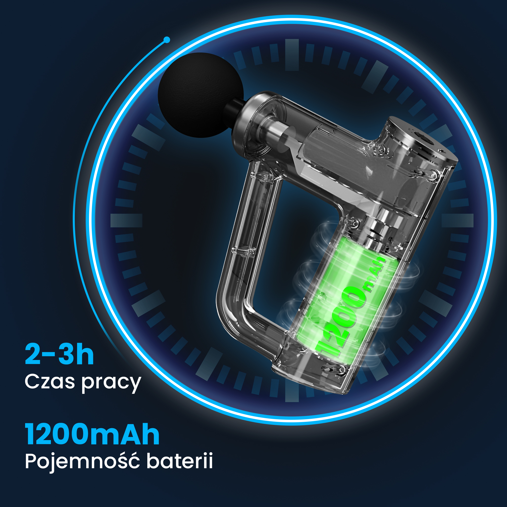 Extralink Massage Gun Mini Juodas aprašymas - Prekės nuotrauka