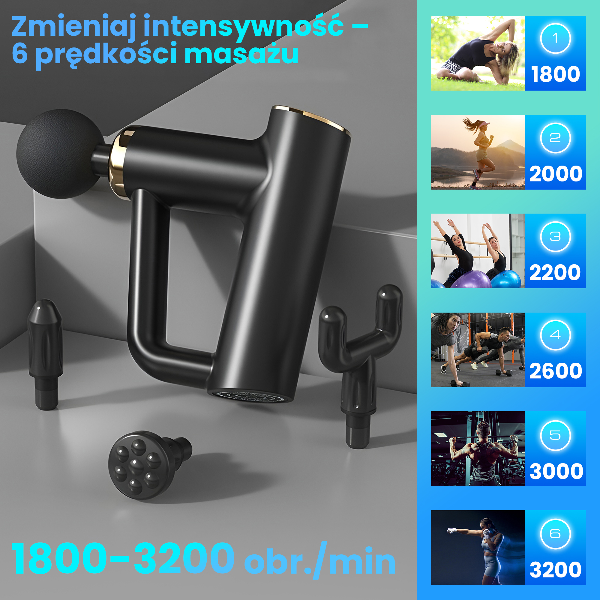 Extralink Massage Gun Mini Juodas aprašymas - Prekės nuotrauka