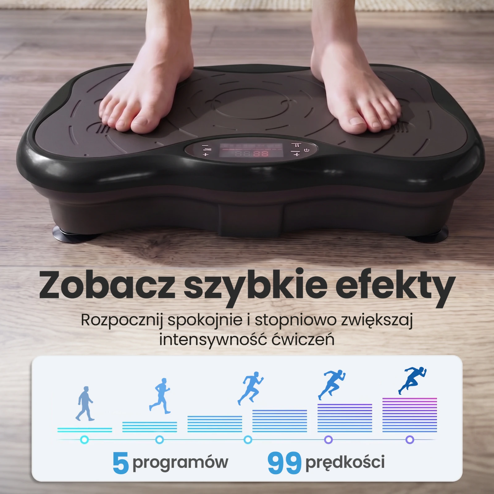 Extralink Moonwalk Spin Move Platofrma Wibracyjna do Ćwiczeń Fitness 200W juoda aprašymas - Prekės nuotrauka