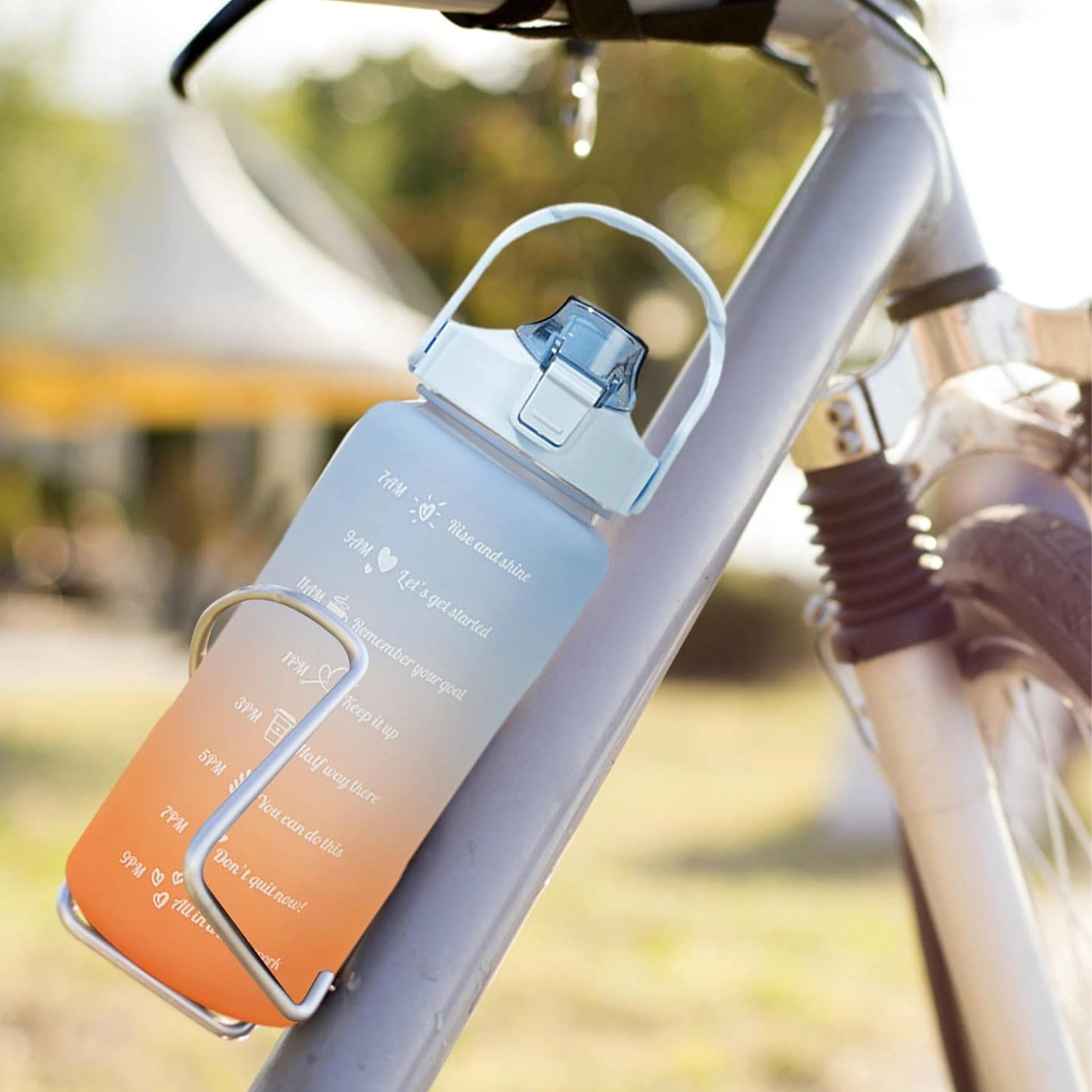 Gertuvė Extralink Motivational Bottle, Vanduo Bottle, 2000ml, Žalias-Violetinė, BUT-190 aprašymas - Prekės nuotrauka