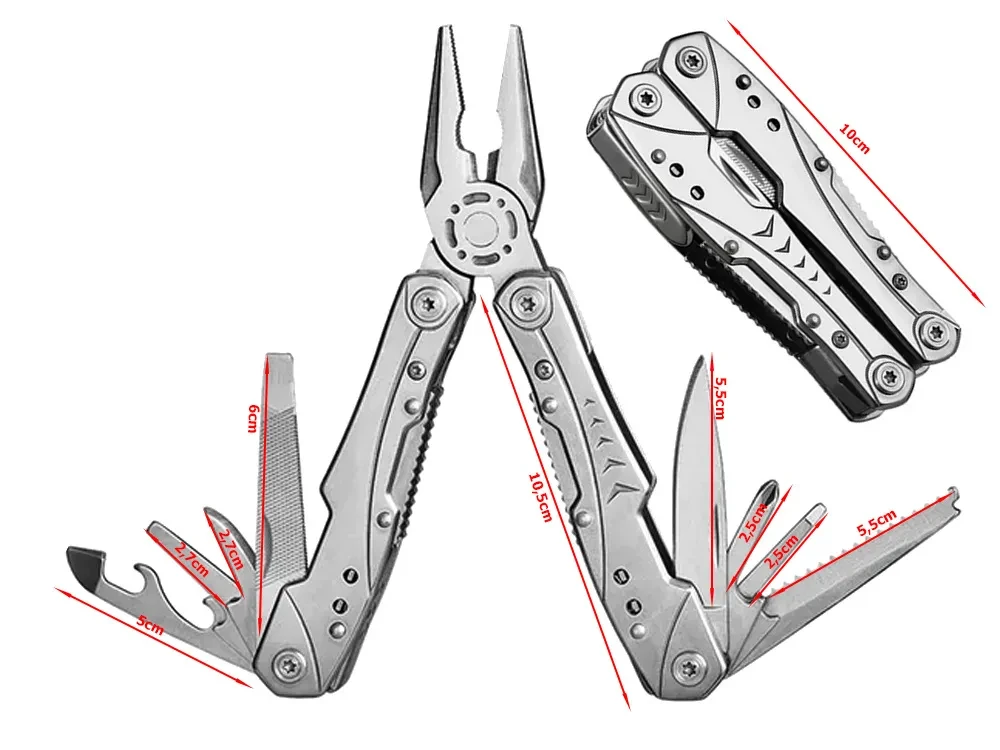 Extralink Multitool, Pocket Knife 23-in-1, with Case, Sidabrinis aprašymas - Prekės nuotrauka