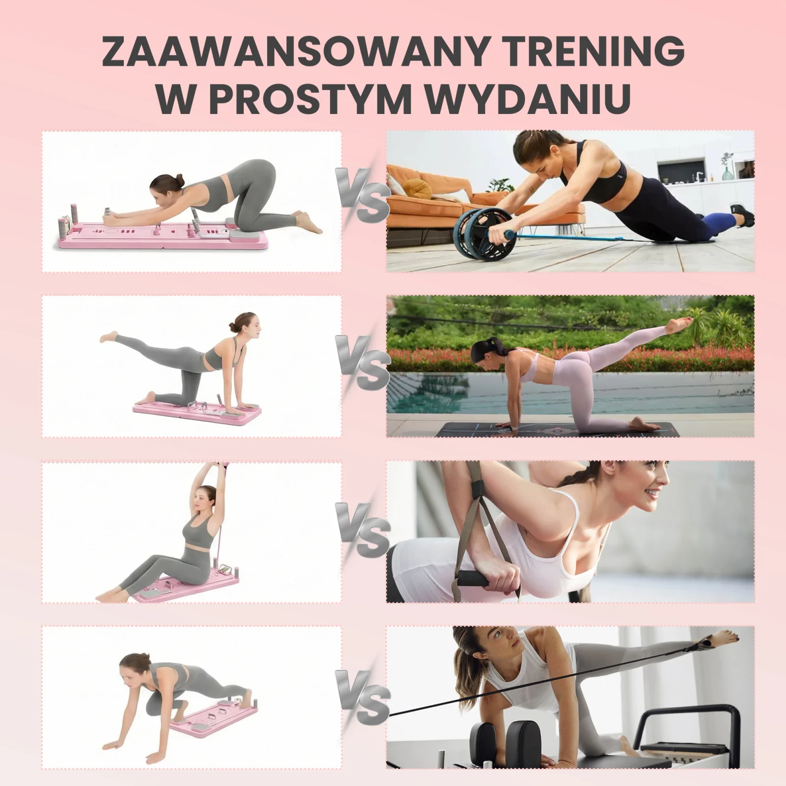 Extralink, Pilates board, pink, abdominal exercise reformer, push-up board aprašymas - Prekės nuotrauka