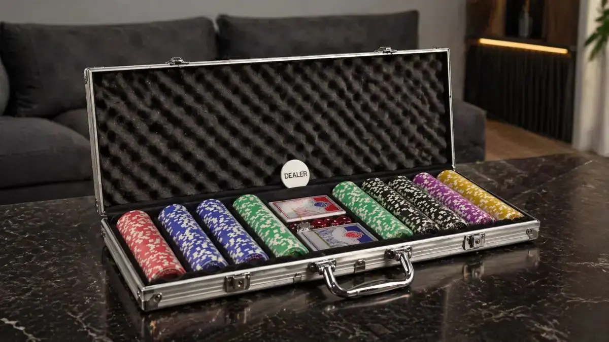 Extralink, Poker set, 500 chips, 2 decks of cards, dice, aliuminio case aprašymas - Prekės nuotrauka