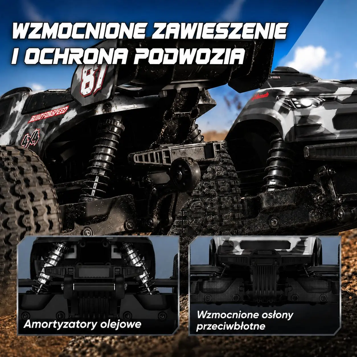 EXTRALINK RC SC10 remote-controlled car 1/10 brushless 4WD extreme truck juodas aprašymas - Prekės nuotrauka