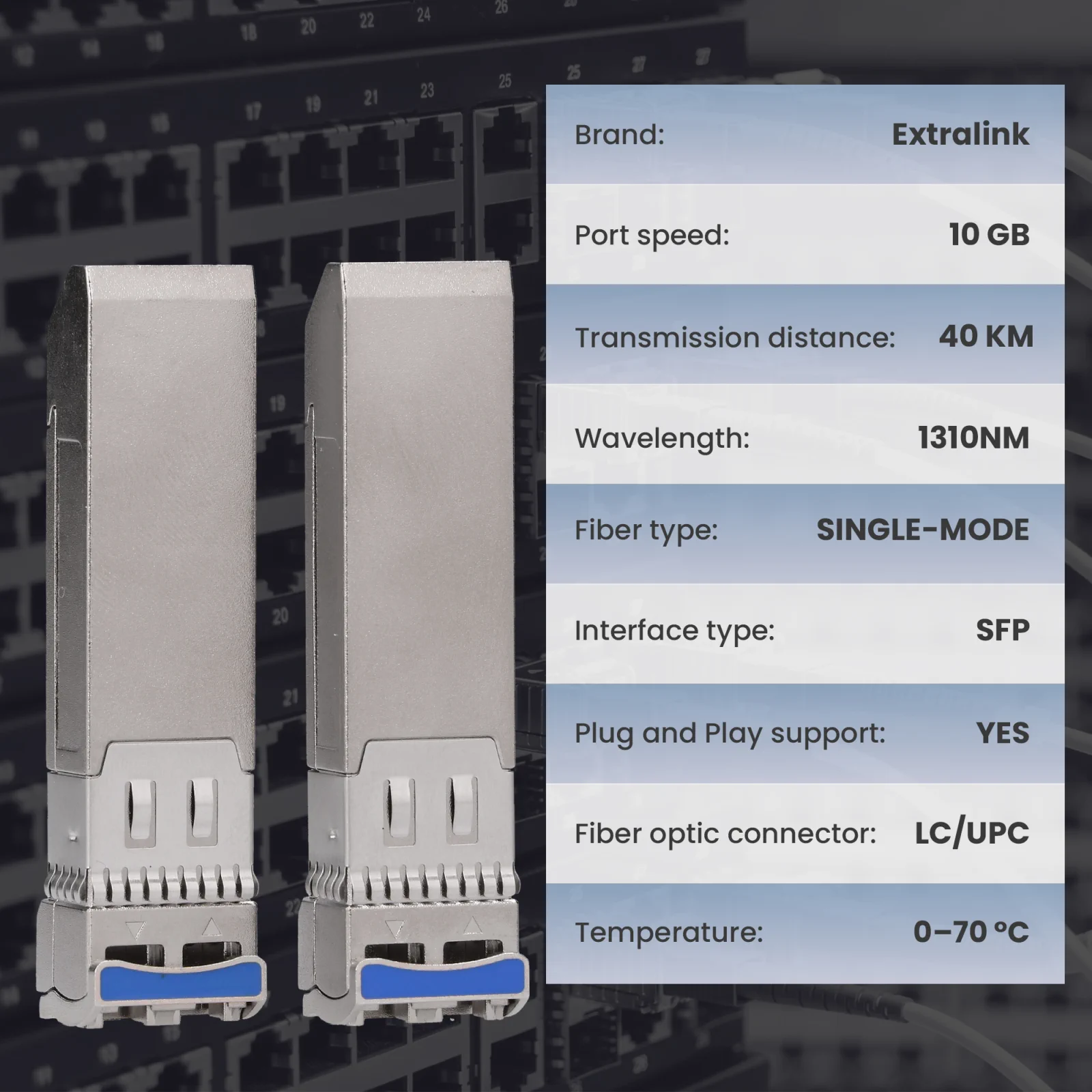 „Extralink SFP 10g“ 2 SFP modulių pakuotė