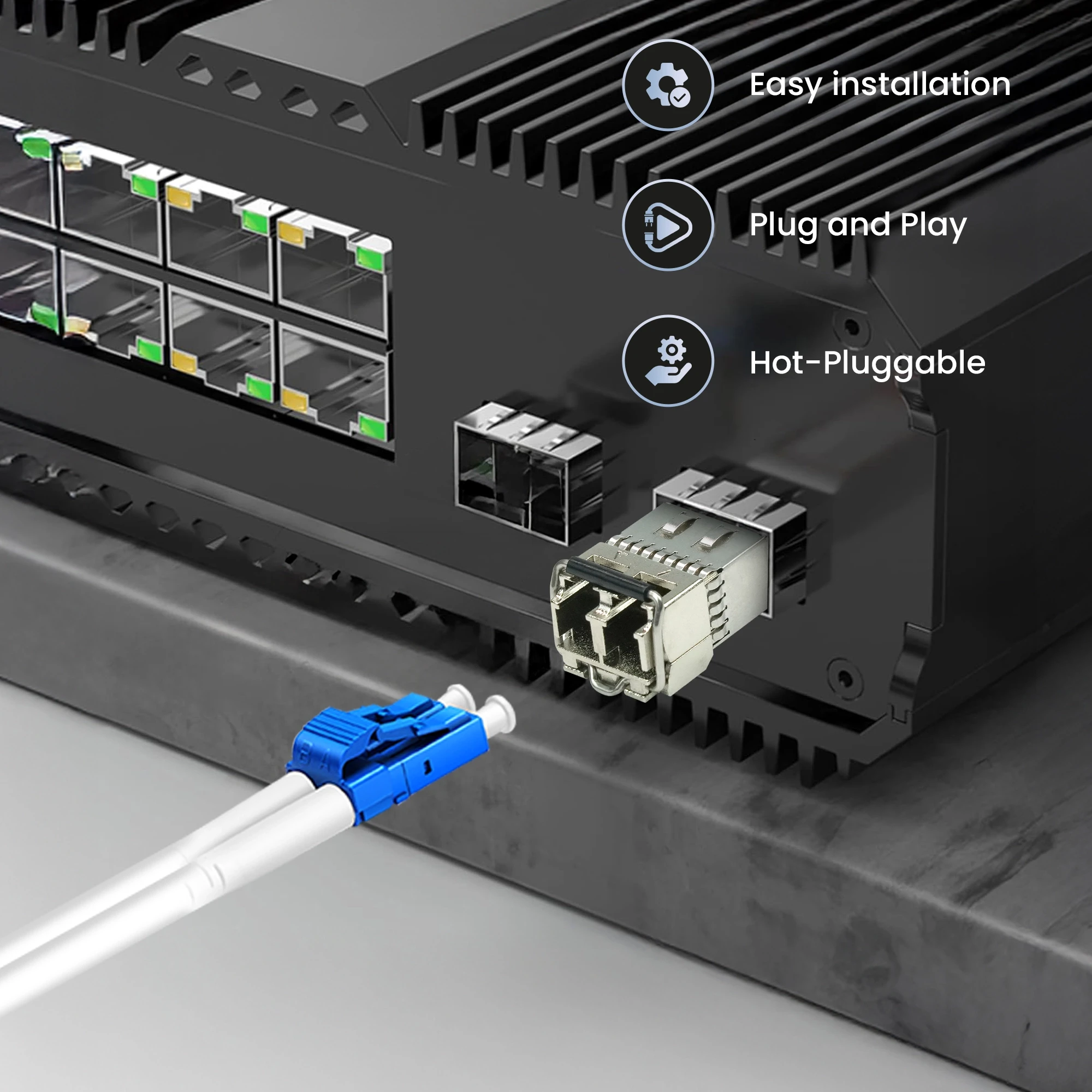Šakotuvas „Extralink SFP+ 10G“ 2 pakuočių rinkinys | „Modulis SFP+“ | 10 Gbps, 850 nm, 300 m, daugiamodis aprašymas - Prekės nuotrauka Šakotuvas „Extralink SFP+ 10G“ 2 pakuočių rinkinys | „Modulis SFP+“ | 10 Gbps, 850 nm, 300 m, daugiamodis aprašymas - Prekės nuotrauka