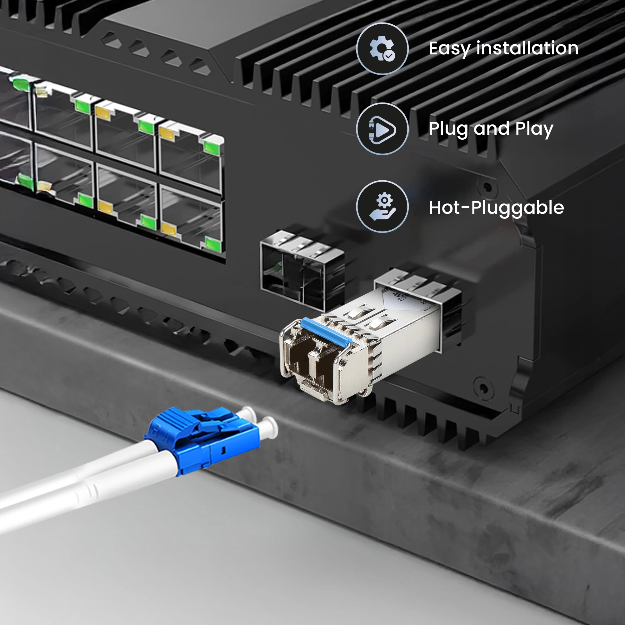 Šakotuvas Extralink SFP 1.25G 2 vnt. | Modulis SFP | 1,25 Gbps, LC/UPC, 1310 nm, 20 km, vieno režimo, DOM (skirta HP / Aruba) aprašymas - Prekės nuotrauka Šakotuvas Extralink SFP 1.25G 2 vnt. | Modulis SFP | 1,25 Gbps, LC/UPC, 1310 nm, 20 km, vieno režimo, DOM (skirta HP / Aruba) aprašymas - Prekės nuotrauka