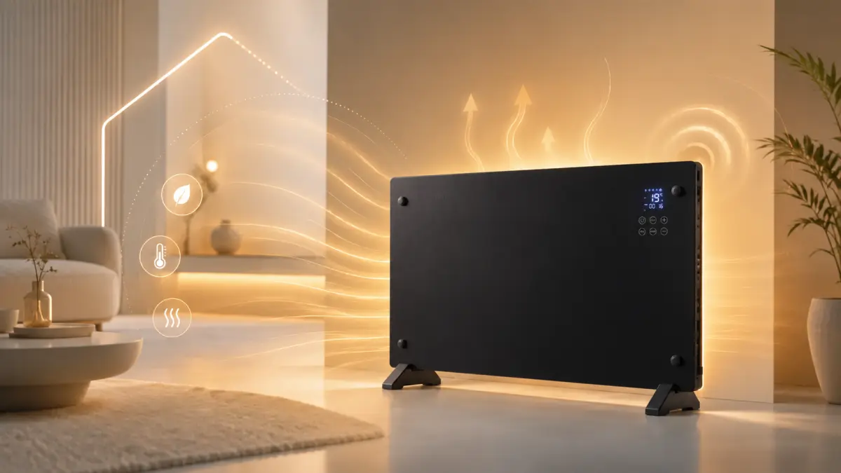 EXTRALINK SMART GLASS PANEL HEATER, Juodas, 2000W, WIFI, LPL-23A-BL aprašymas - Prekės nuotrauka
