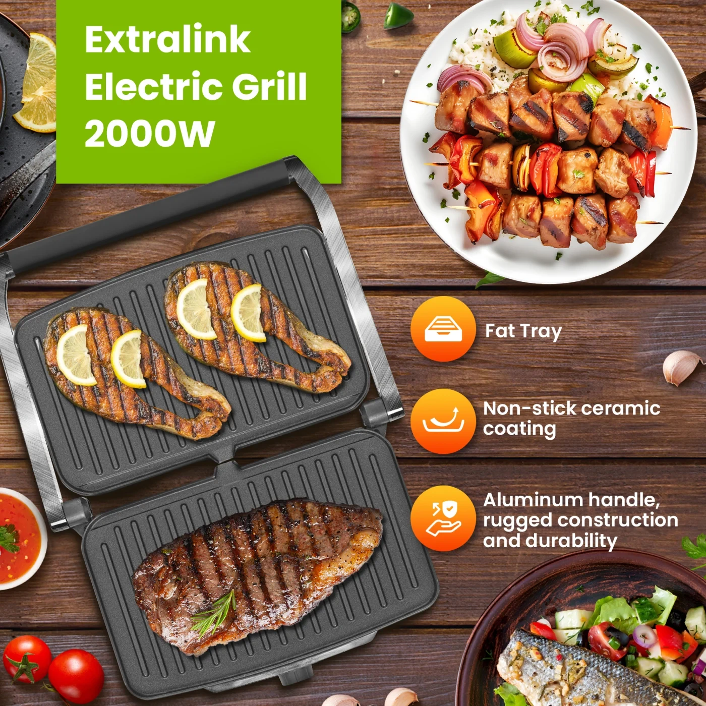 Vaflinė Extralink Smart Life SJ-36 juoda aprašymas - Prekės nuotrauka