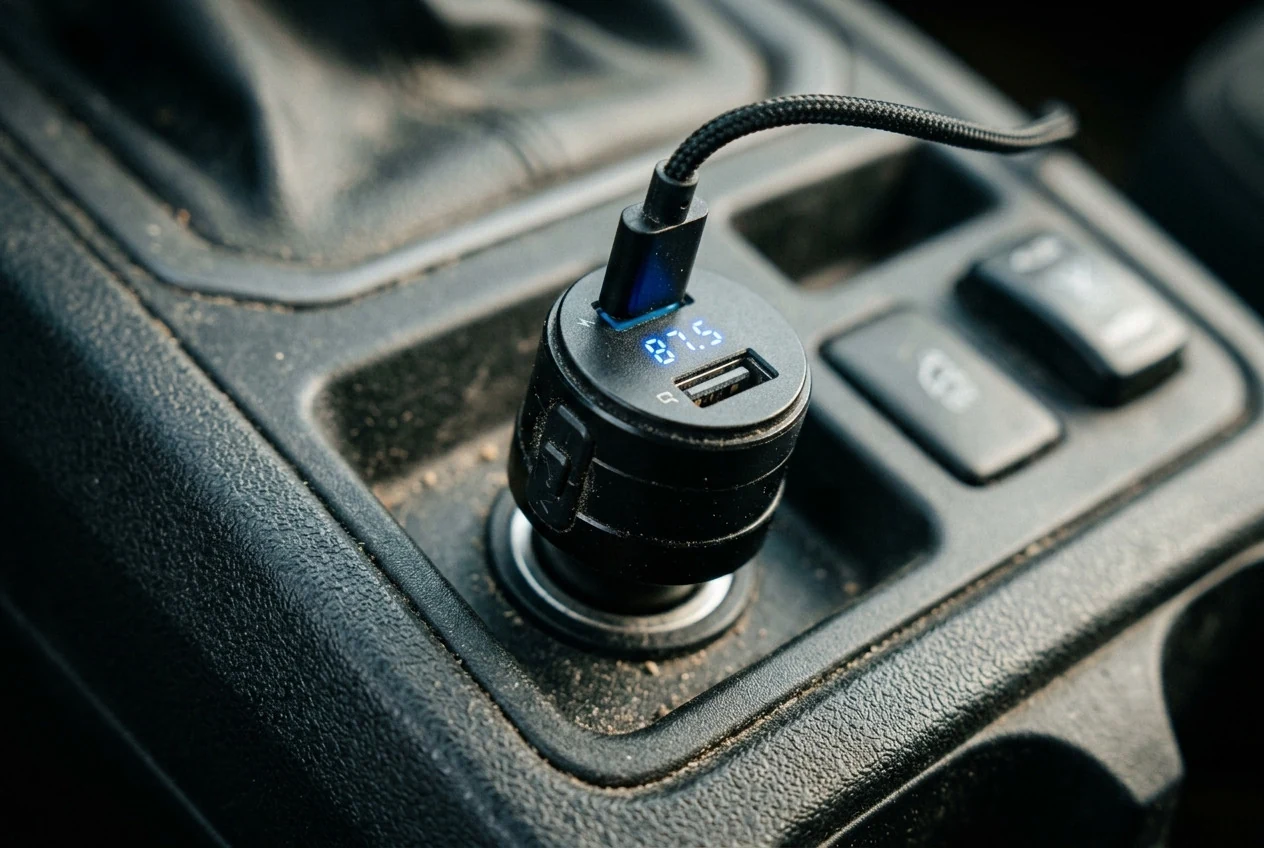 Extralink Smart Life, FM transmitter for car with charging function, 2x USB-A aprašymas - Prekės nuotrauka