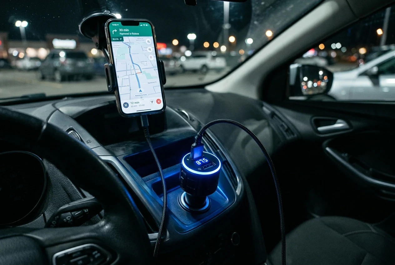 Extralink Smart Life, FM transmitter for car with charging function, 2x USB-A aprašymas - Prekės nuotrauka